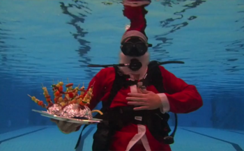 In beeld: Kerstdiner onder water