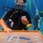 Duikers verbreken record Domino spelen onder water